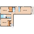 近鉄難波線・奈良線 大和西大寺駅 2階建 築2年の間取図