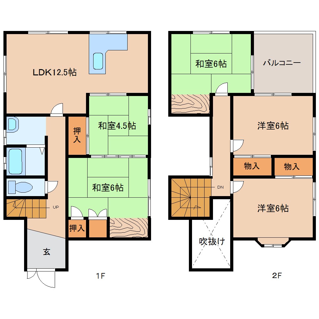 巻向駅 徒歩38分 1-2階の間取り図