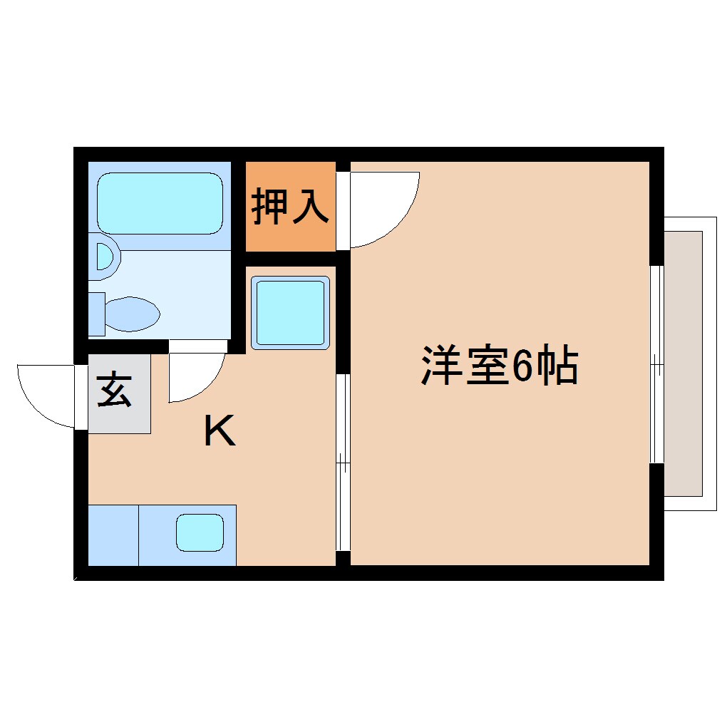 前栽駅 徒歩1分 2階の間取り図