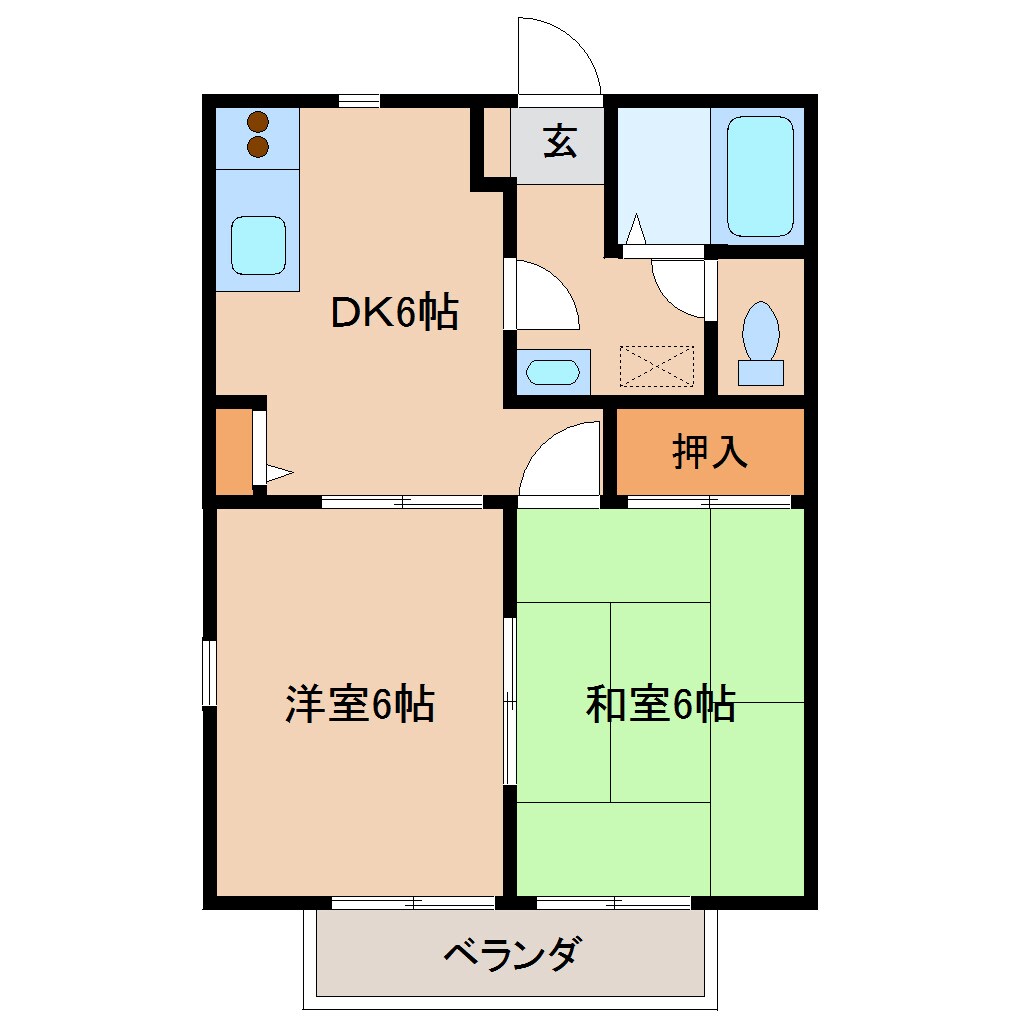 メゾンドワカバヤシＣ棟の間取り図