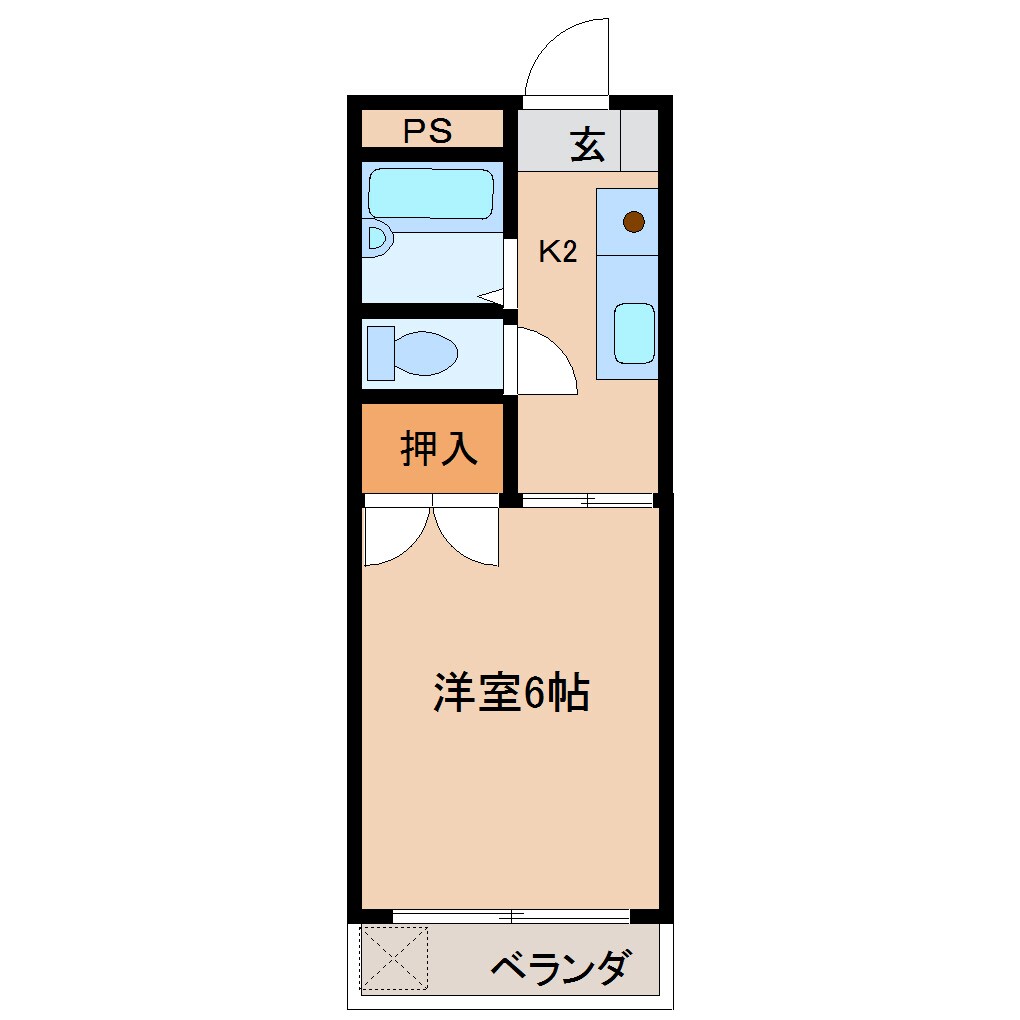 大在駅 徒歩9分 2階の間取り図