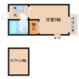 静岡鉄道静岡清水線 県総合運動場駅 2階建 築35年の間取図