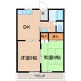 大寿ハイツ２ＤＫの間取図