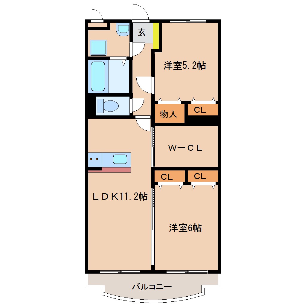 ラヴィベール竹田の間取り図