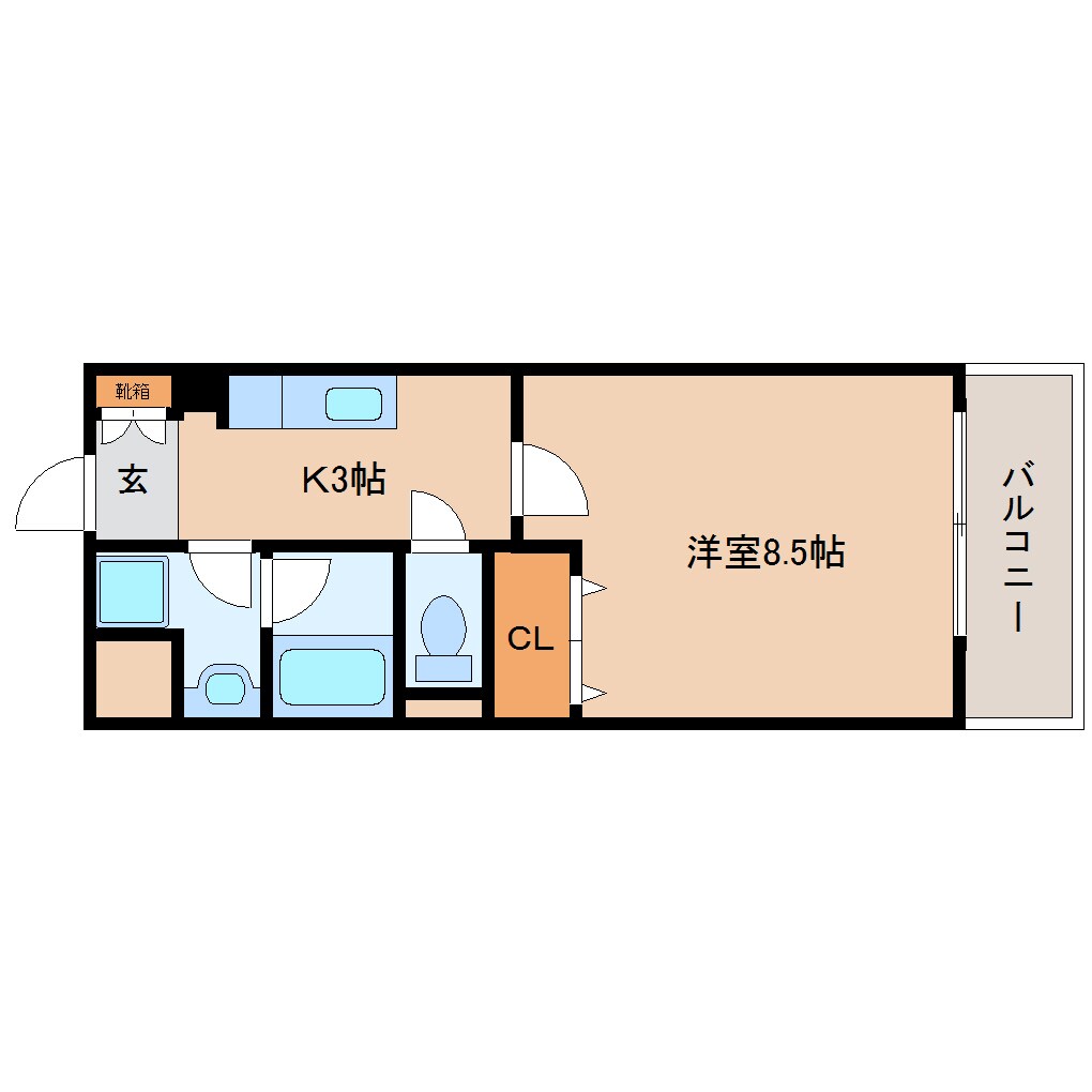奈良駅 徒歩2分 6階の間取り図