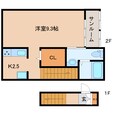 近鉄難波線・奈良線 新大宮駅 2階建 築11年の間取図