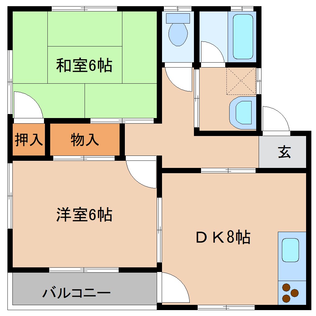 コーポラス関本（Ｊ）の間取り図