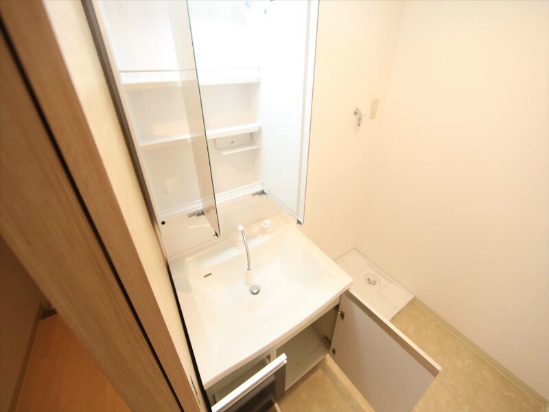 物件内観写真25　(脱衣所　独立洗面台（シャンプードレッサー付）収納スペース有)