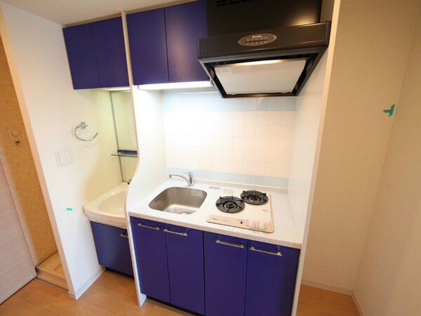 キッチン(システムキッチン（ガス2口）冷蔵庫・レンジ等ご用意できます)