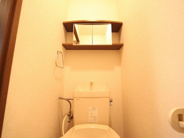 トイレ(トイレ上部の収納棚（鏡付き）)