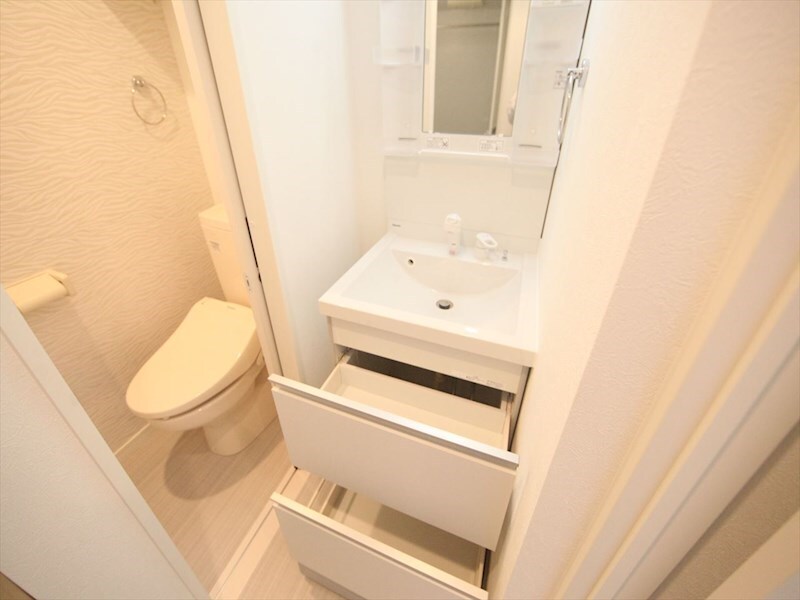 物件内観写真27　(脱衣所　独立洗面台（シャンプードレッサー付）収納スペース有)