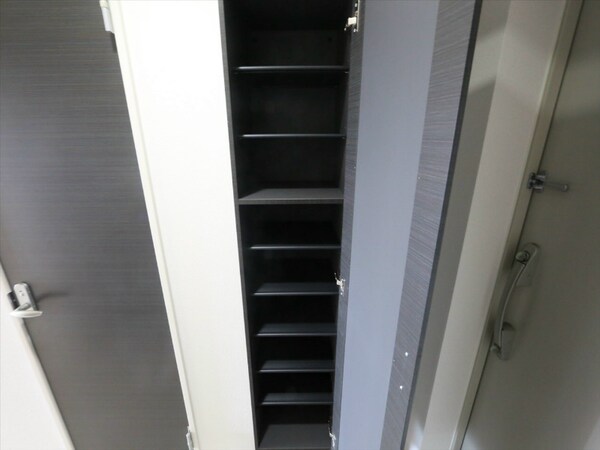 玄関(玄関　シューズボックス　姿見鏡付き（収納充実してます）)