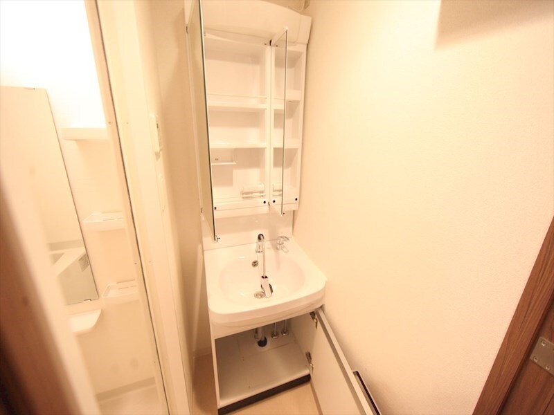 物件内観写真3　(脱衣所　独立洗面台（シャンプードレッサー付）収納スペース有)