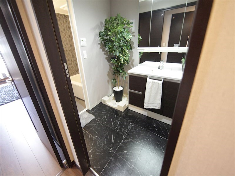 物件内観写真19　(脱衣所　独立洗面台（シャンプードレッサー付）収納スペース有)