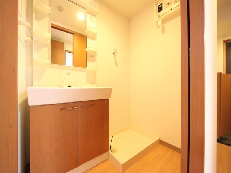 物件内観写真3　(脱衣所　独立洗面台（シャンプードレッサー付）収納スペース有)