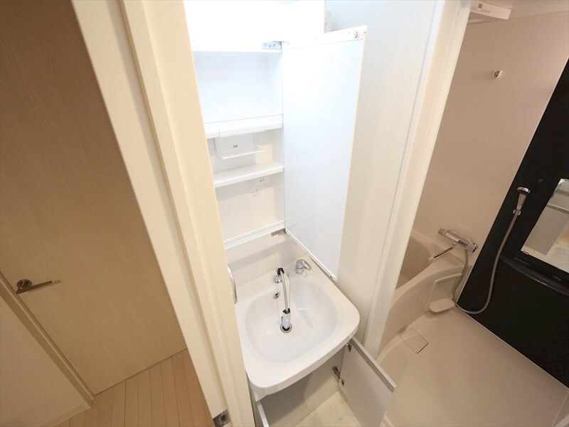 物件内観写真4　(脱衣所　独立洗面台（シャンプードレッサー付）収納スペース有)
