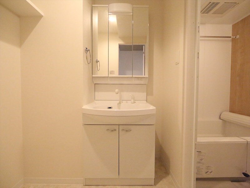 物件内観写真3　(脱衣所　独立洗面台（シャンプードレッサー付）収納スペース有)