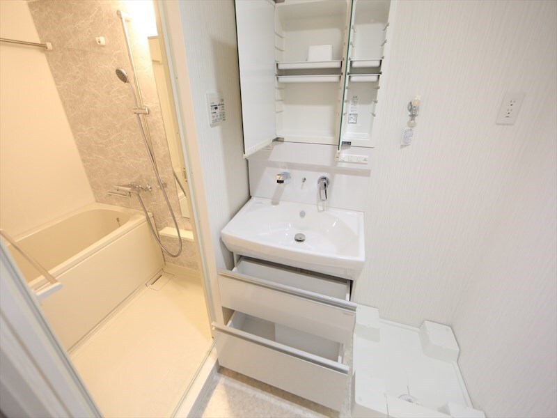 物件内観写真17　(脱衣所　独立洗面台（シャンプードレッサー付）収納スペース有)