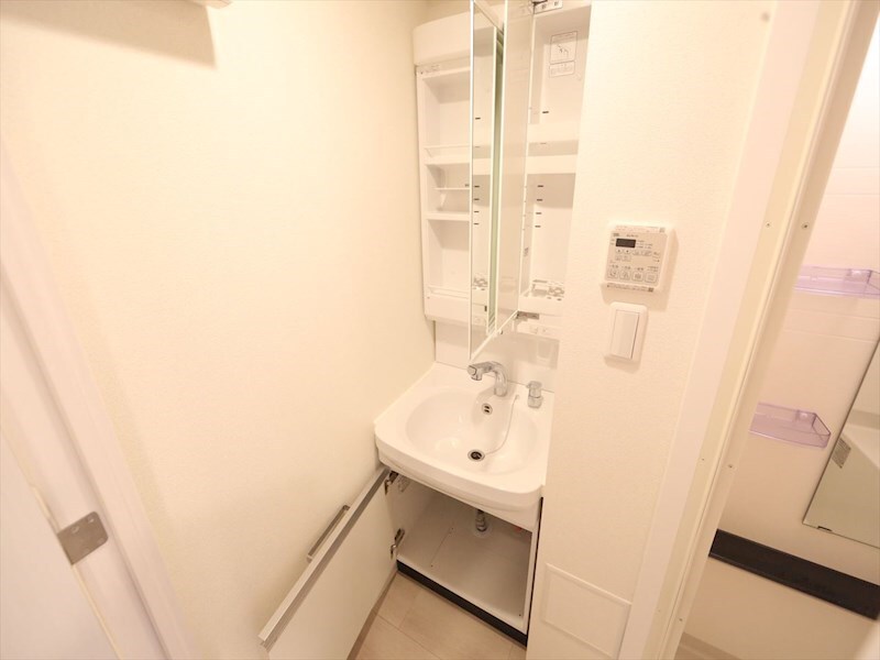 物件内観写真3　(脱衣所　独立洗面台（シャンプードレッサー付）収納スペース有)
