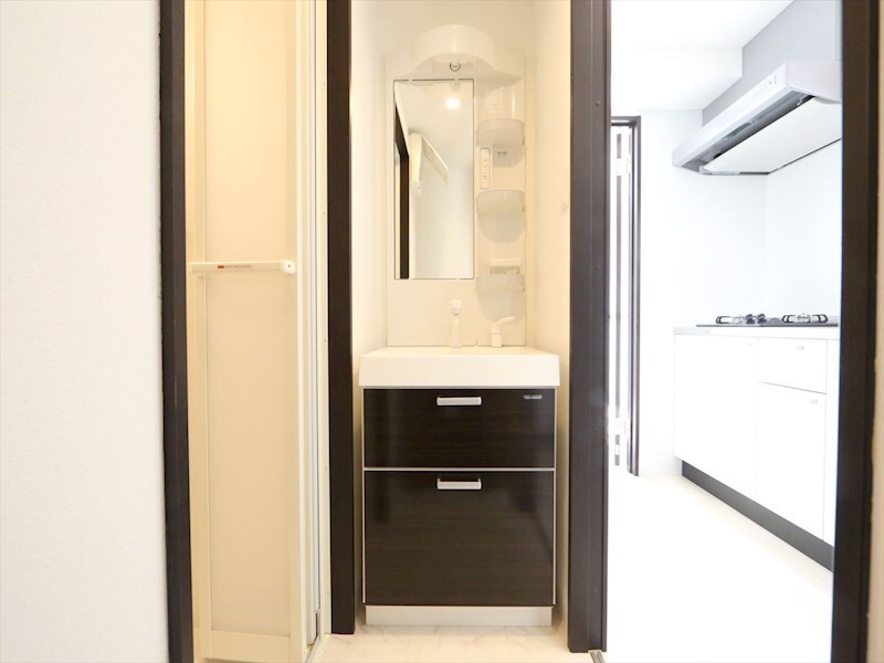 物件内観写真3　(脱衣所　独立洗面台（シャンプードレッサー付）収納スペース有)