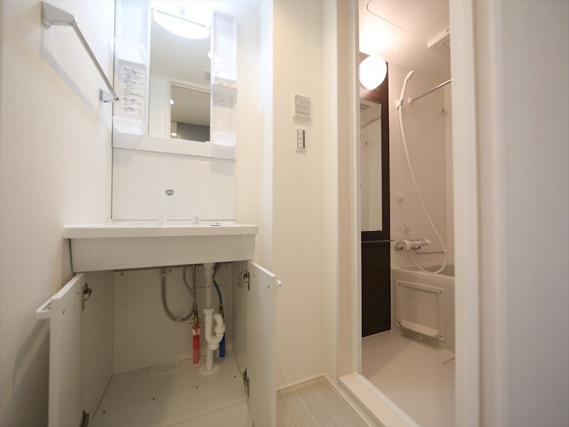 物件内観写真4　(脱衣所　独立洗面台（シャンプードレッサー付）収納スペース有)