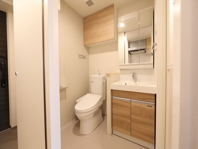 物件内観写真3　(脱衣所　独立洗面台（シャンプードレッサー付）収納スペース有)