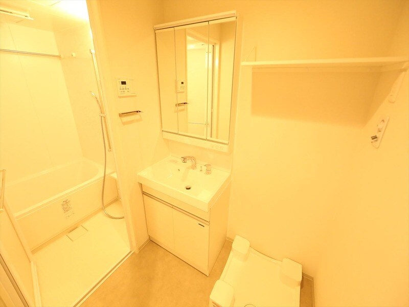 物件内観写真3　(脱衣所　独立洗面台（シャンプードレッサー付）収納スペース有)