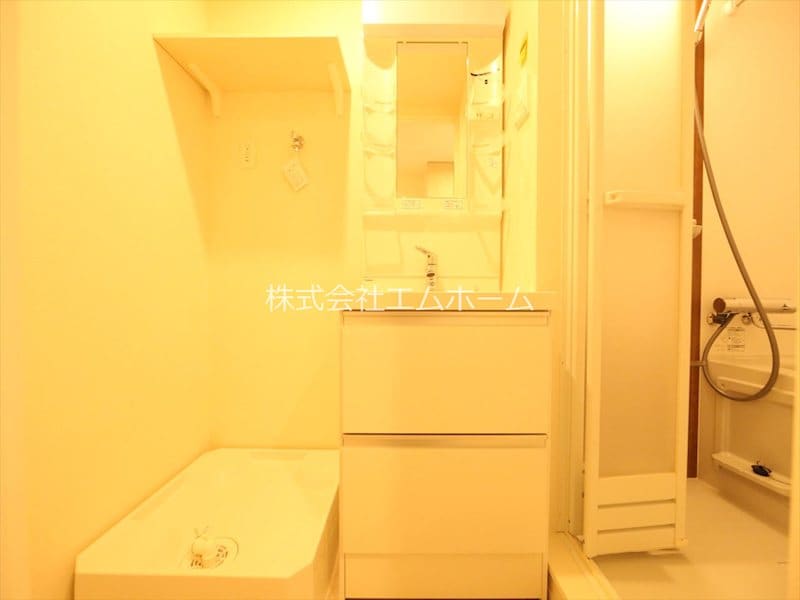 洗面所(脱衣所　独立洗面台（シャンプードレッサー付）収納スペース有)