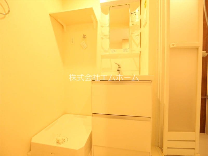 洗面所(脱衣所　独立洗面台（シャンプードレッサー付）収納スペース有)