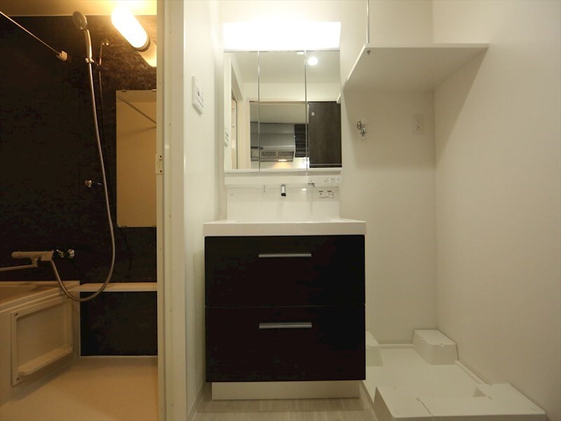 物件内観写真3　(脱衣所　独立洗面台（シャンプードレッサー付）収納スペース有)