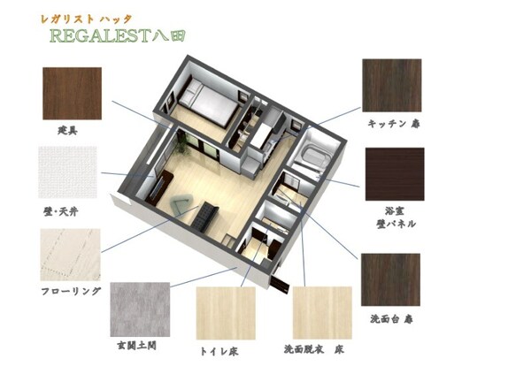 その他(床色・建具等のイメージパース)
