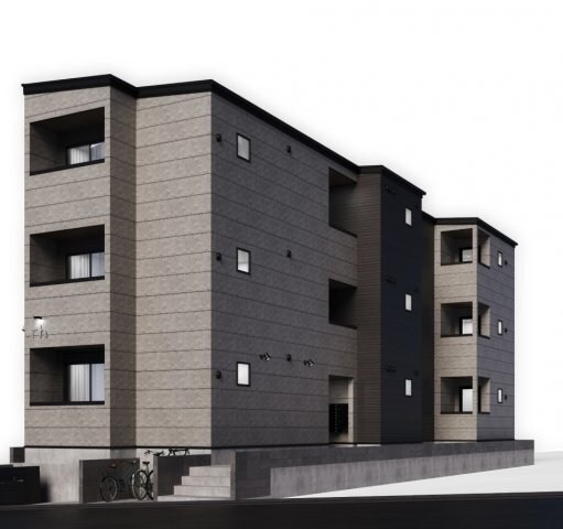 物件外観写真1　(外観パース　オートロック付　宅配ＢＯＸ有り)