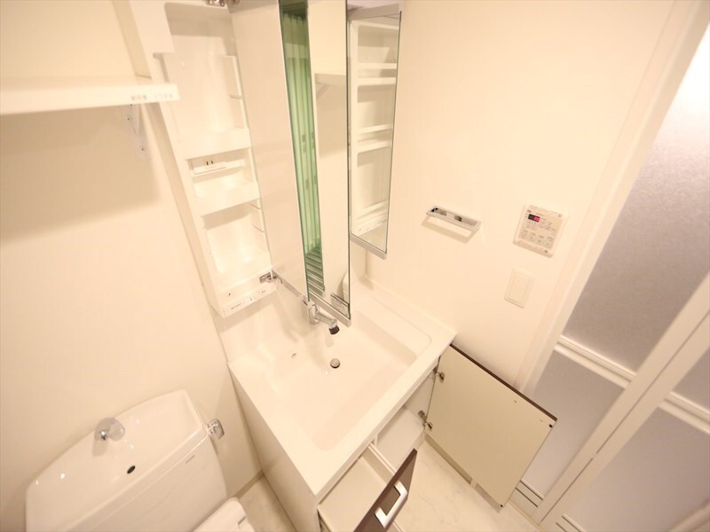 物件内観写真3　(脱衣所　独立洗面台（シャンプードレッサー付）収納スペース有)