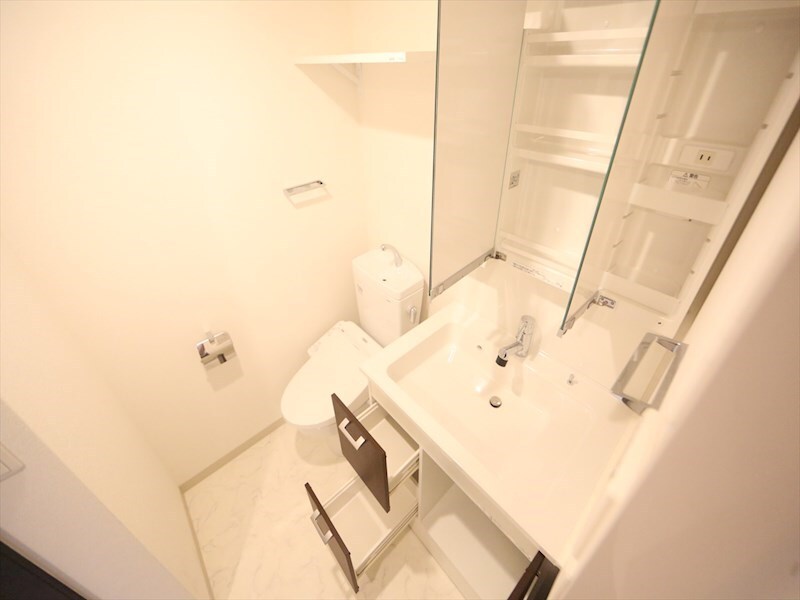 物件内観写真25　(脱衣所　独立洗面台（シャンプードレッサー付）収納スペース有)