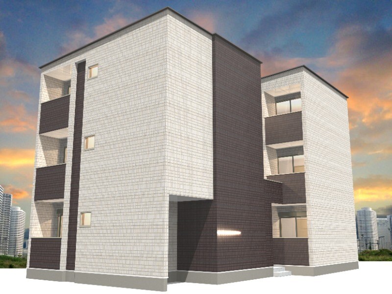 物件外観写真1　(外観パース　オートロック　宅配ＢＯＸ　デザイナーズ)