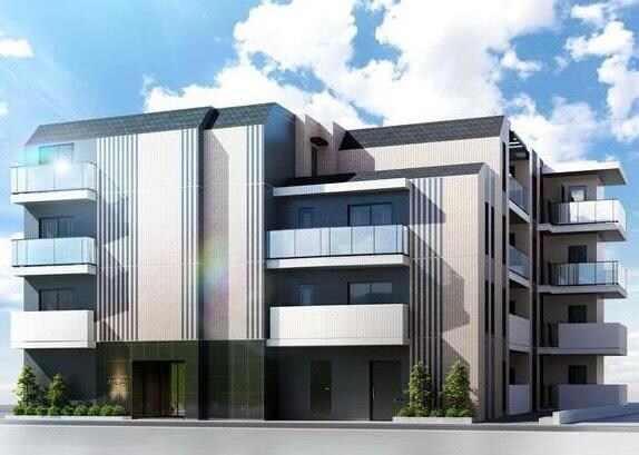 物件外観写真1　(鉄筋コンクリート造のがっちりとした建物。)