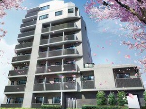 物件外観写真1　(鉄筋コンクリート造のがっちりとした建物。)