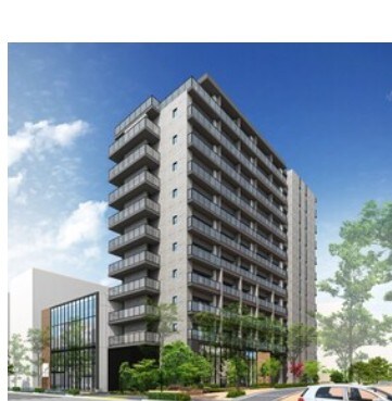 物件外観写真1　(鉄筋コンクリート造のがっちりとした建物。)