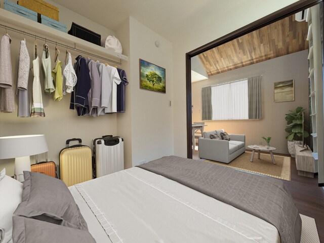 イシス・ルーチェの寝室(オープンクローゼットでオシャレに収納♪　家財は参考です)