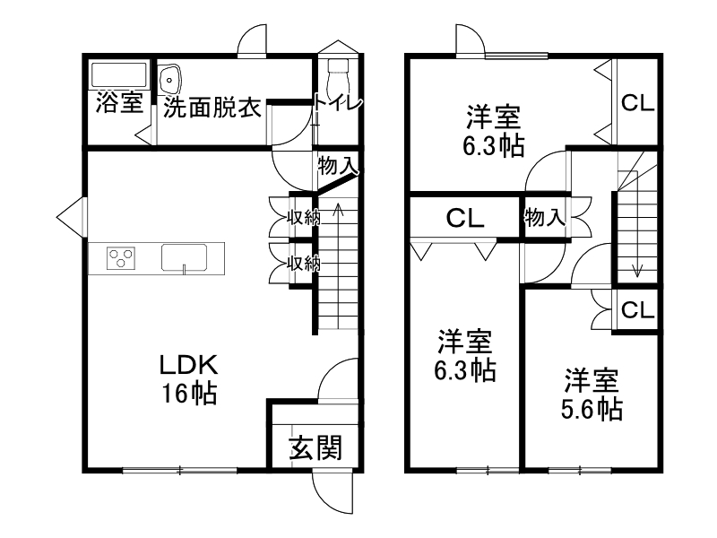 西１１条北６一戸建貸家の物件外観写真