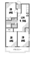 中央線 荻窪駅 5階建 築33年の間取図