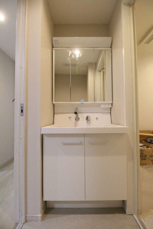 洗面所(※建築中の写真です。)