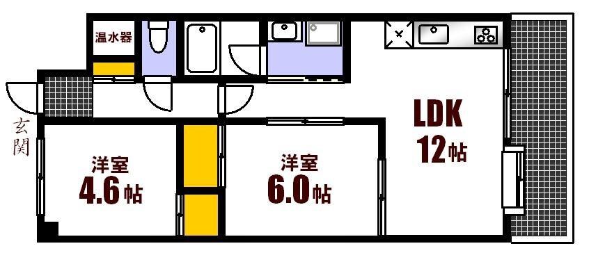 広島駅 車移動6分　2km 5階の間取り図