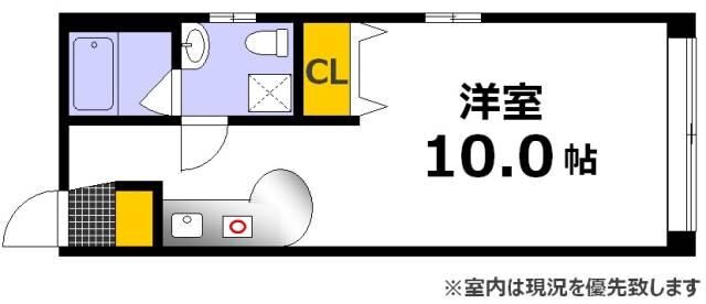 皆実町六丁目駅 徒歩3分 2階の間取り図
