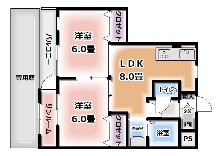 ルピナス小矢部の間取り図