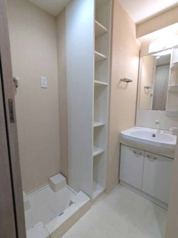 洗面・脱衣所(トイレと独立した洗面室、ハンドシャワー付洗面台、室内洗濯機置)