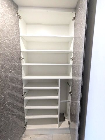 玄関(傘入れ付収納豊富なトールタイプのシューズ)