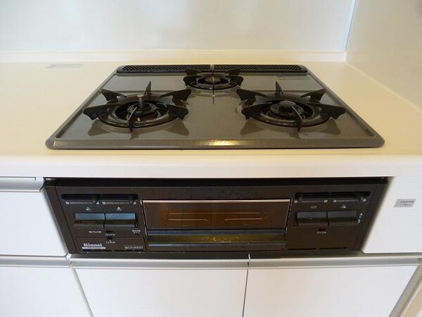 建物設備(パークアクシス仲御徒町のグリル付ガス３口システムキッチンです)