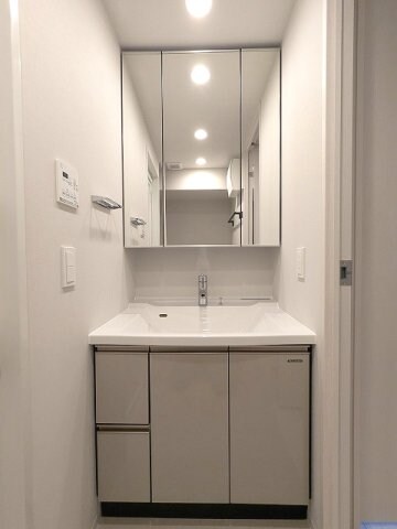 物件内観写真9　(三面鏡付ハンドシャワー付独立洗面台です)
