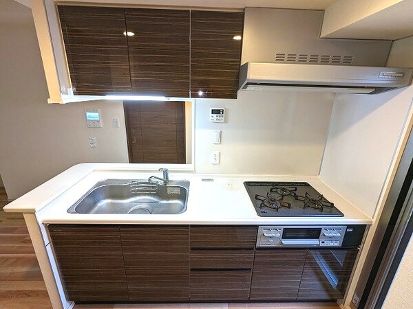 建物設備(瀟洒でお手入れ楽なガラストップガス3口カウンターキッチン、グ)